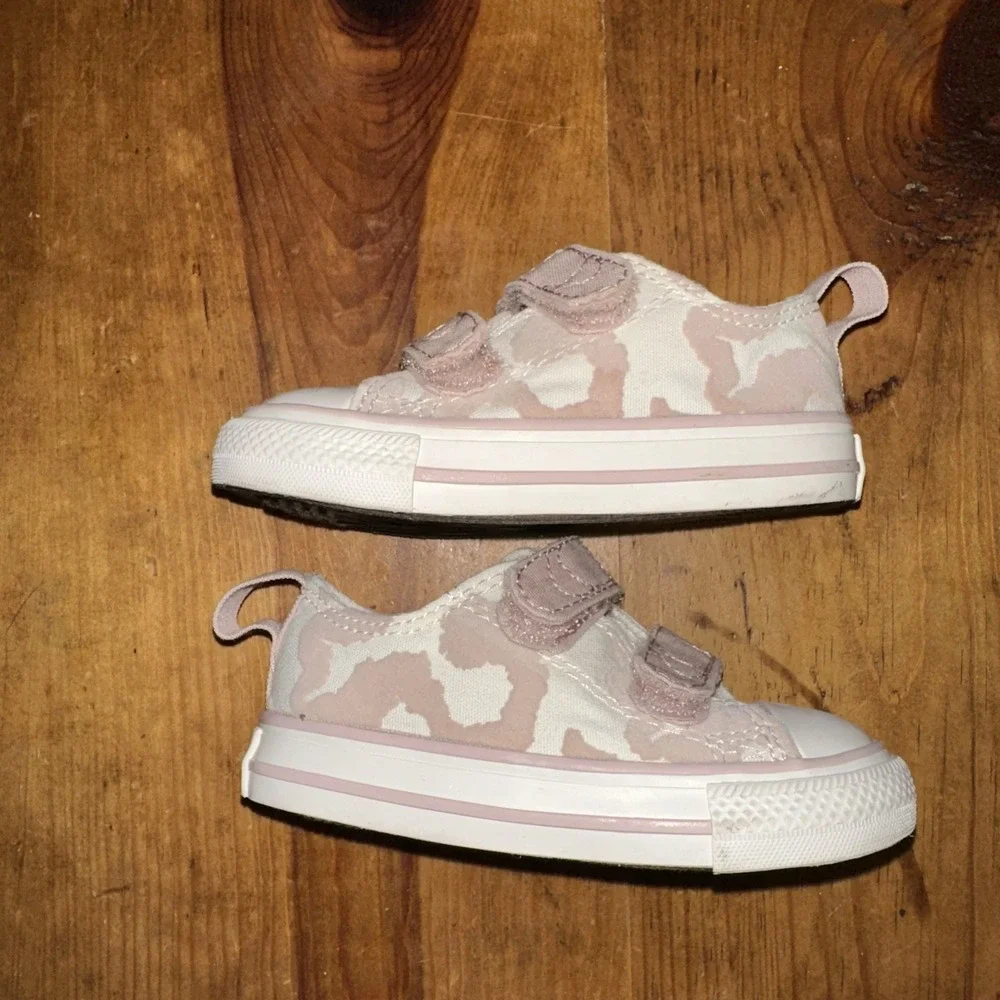Converse Toddler All Star Pink Easy Slip-Ons‎ Chuck Taylor Sneakers Leopard Sz 5